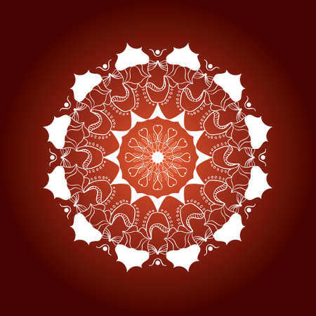 mandala with decorative elements.Card or invitation. Geometric circle element. Glowing mandala.のイラスト素材