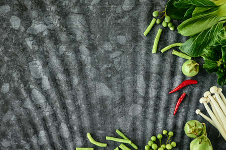 Fresh vegetables vegan background Asian styleの写真素材