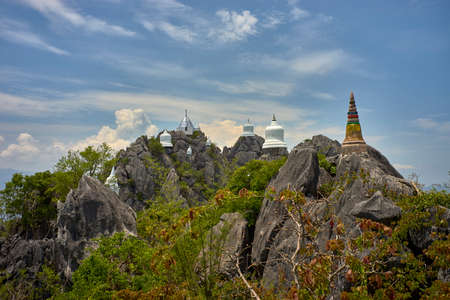 Amazing Temple in the Mountain of Thailandの写真素材
