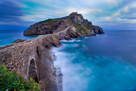 Beautiful day and night at Gaztelugatxe's San Juan, Bizkaia, Spain