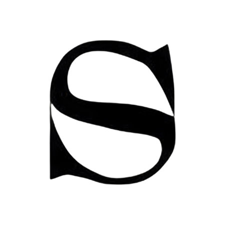 Letter S of the alphabet. Handwritten with a brush on a white background.の素材