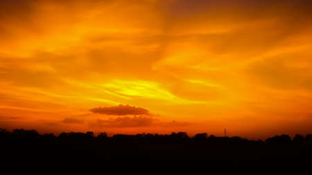 Landscapes of Rajasthan India with stormy skies and sunsets.の写真素材