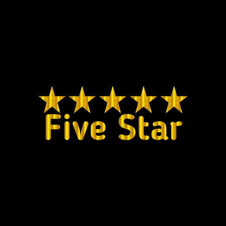 A gold star on black background with text and abstract