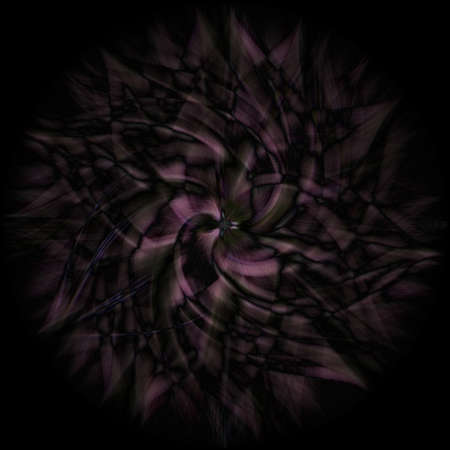 A 3D rendering of an abstract bright black spiral backgroundの写真素材