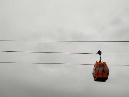A amazing view of cable car against skyの写真素材