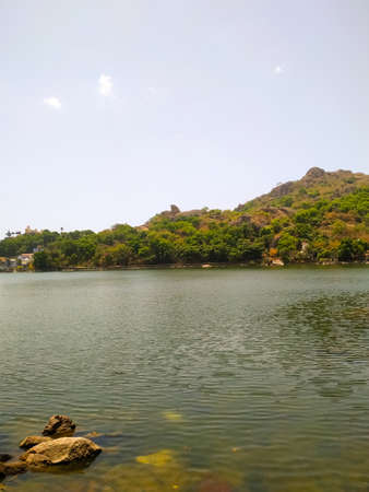 Mount Abu and Nakki lake beautiful view. Mount Abu is a hill station in Rajasthan state, India.の写真素材