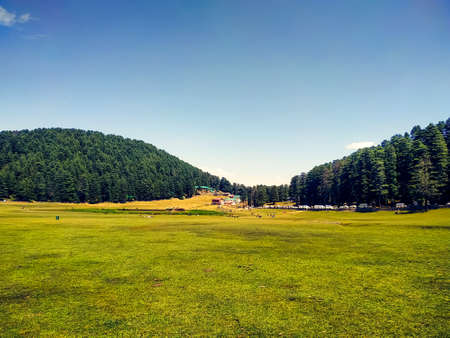 Amazing view of landscape with a meadow and sky