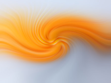 An abstract illustration in a orange flower illusive shape