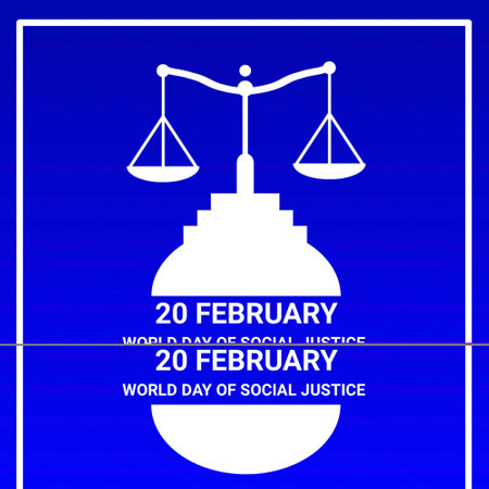 A 3D Illustration of World Day of Social Justiceの写真素材