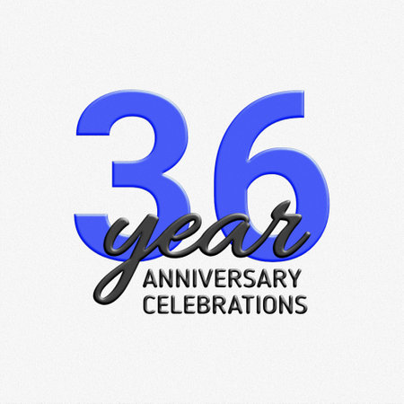36th anniversary celebration design. festive illustration. Realistic 3d sign. Party event decorationの写真素材