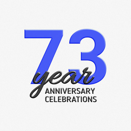 73th anniversary celebration design. festive illustration. Realistic 3d sign. Party event decorationの写真素材