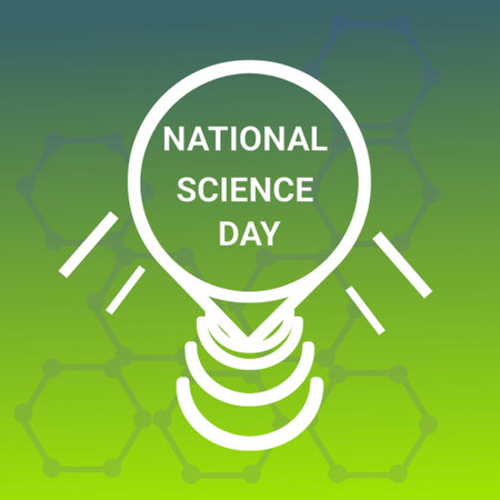 A 3D illustration of a shape for National Science Day.の写真素材