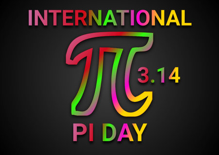 <p>International Pi Day! Mathematical constant number. Colorful Neon Sign. 3D illustration.</p>の写真素材