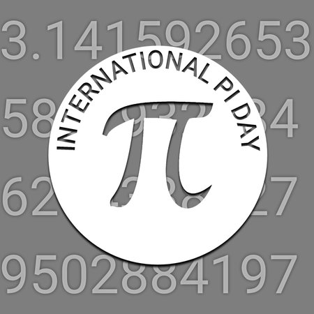 <p>Illustration of a set of numbers and symbols for international Pi day. Holiday concept. Template for background, banner, card, poster</p>の写真素材