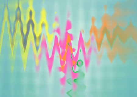 abstract colorful background with bokeh defocused lights and shadow, wavesの写真素材