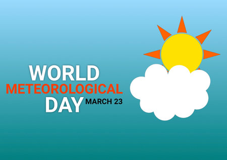 World Meteorological Day 3D Illustration. Suitable for greeting card, poster and bannerの写真素材