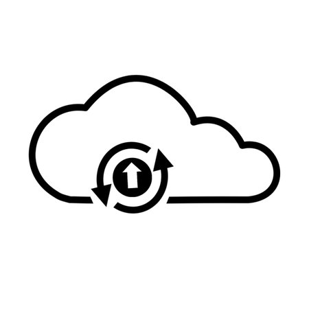 Black Cloud storage icon, concept illustration, flat symbol, glyph sign.の写真素材