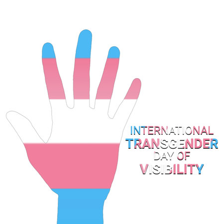International Transgender Day of Visibility illustration. hand shape transgender flag icon. Transgender Day of Visibility Poster, March 31. Important dayの写真素材