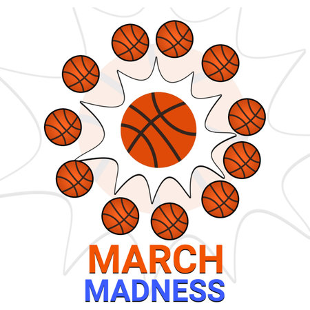 Basketball tournament logo, designs with basketball ball. March Madness basketball sport design. illustrationの写真素材