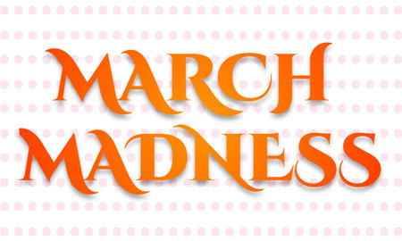 March Madness text isolated on white background. illustration template for logo design, poster, sticker, flyer, etc.の写真素材