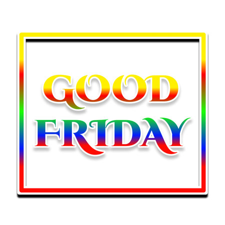 Good Friday. Colored text on a white background. 3D illustration.の写真素材