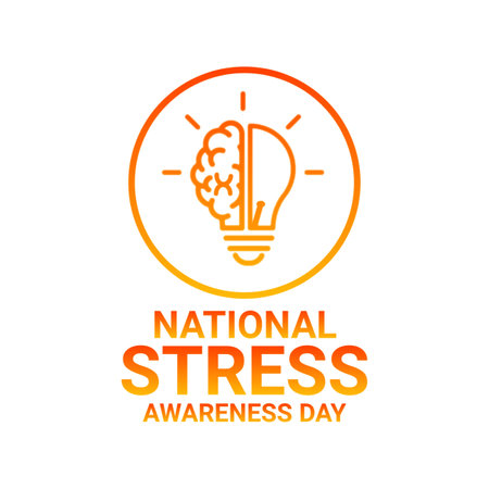 National Stress Awareness Day illustration Design Template. Creative Symbol or Icon Isolated on White Backgroundの写真素材