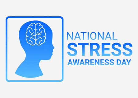 National Stress Awareness Day. Holiday concept. Template for background, banner, card, poster with text inscription.  illustration.の写真素材