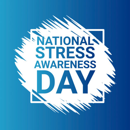 National Stress Awareness Day. Holiday concept. Template for background, banner, card, poster with text inscription.の写真素材