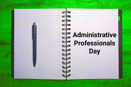 Administrative Professionals Day concept. Advantages of positive mindset text concept write on notebook with penの写真素材