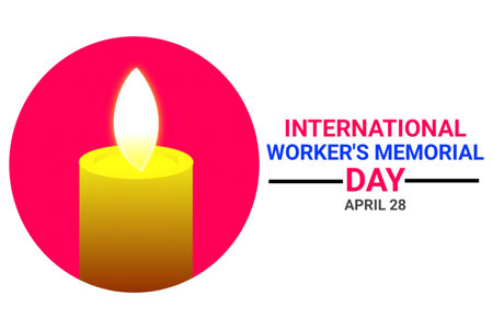 International Worker's Memorial day. April 28. Holiday concept. Template for background, banner, card, poster with text inscription.の写真素材