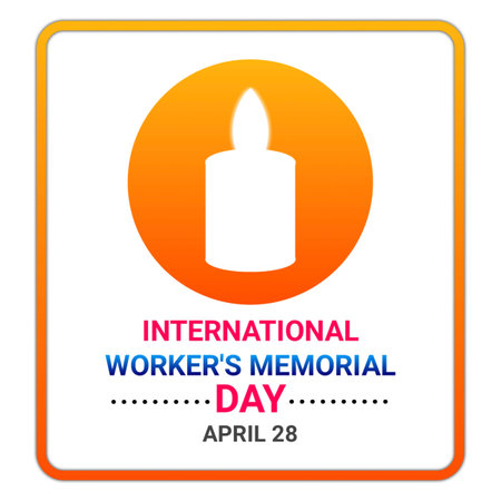 International Worker's Memorial day. April 28. illustration on a white background.の写真素材