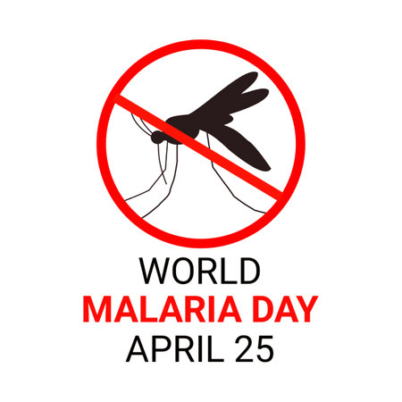World Malaria Day. April 25. illustration on white background. Stop mosquito.の写真素材