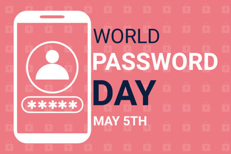 World Password Day. May 5Th. Holiday concept. Suitable for greeting card, poster and banner. illustrationの写真素材