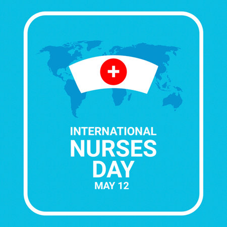 International Nurses Day. May 12. Holiday concept. Template for background, banner, card, poster with text inscription.  illustration.の写真素材