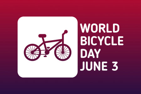 World Bicycle Day. June 3. illustration Suitable for greeting card, poster and banner.の写真素材