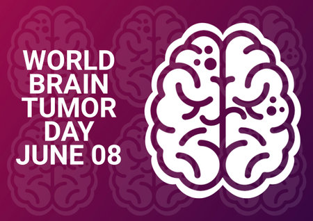 World Brain Tumor Day illustration. June 8. Holiday concept. Template for background, banner, card, poster with text inscription.の写真素材