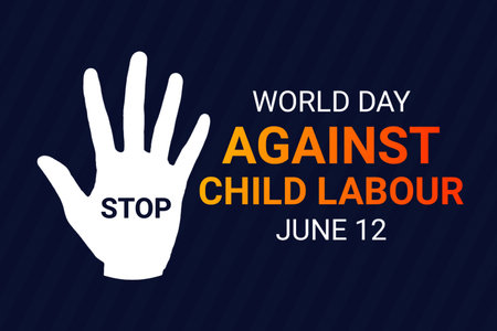 World Day Against Child Labour  illustration. June 12の写真素材