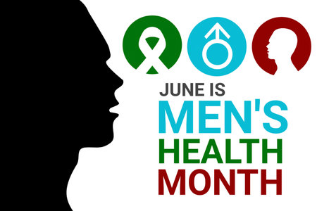 June is Men's Health month. illustration Design for banner, poster or print.の写真素材