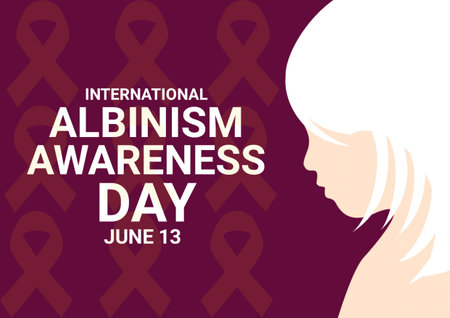 World Albinism Awareness Day. Illustration. June 13. Suitable for greeting card, poster and banner.の写真素材