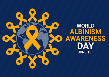 World Albinism Awareness Day Illustration. June 13. Suitable for greeting card, poster and banner.の写真素材