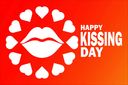 Happy Kissing Day. Vector illustration Suitable for greeting card, poster and bannerのイラスト素材