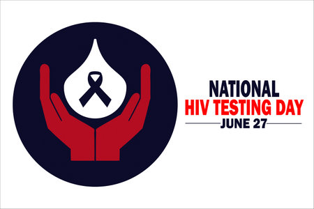 National HIV Testing Day Vector illustration. June 27. Holiday concept. Template for background, banner, card, poster with text inscription.のイラスト素材