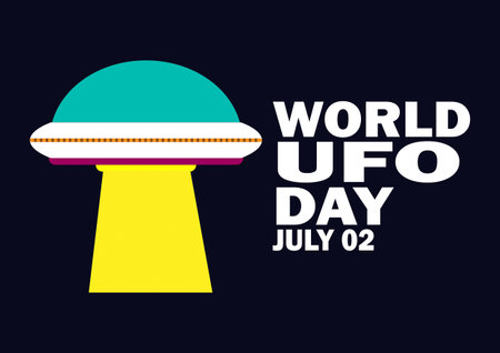 World UFO Day. July 02. Vector Illustration Suitable for greeting card, poster and bannerのイラスト素材