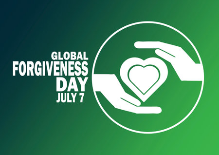 Global Forgiveness Day Vector Illustration. July 7. Suitable for greeting card, poster and bannerのイラスト素材