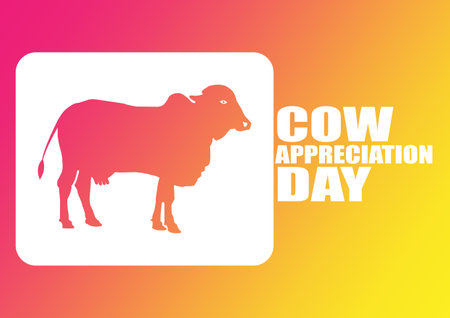 Cow Appreciation Day. Vector Illustration Suitable for greeting card, poster and banner.のイラスト素材