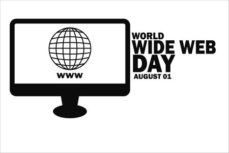 World Wide Web Day Vector illustration. August 01. Holiday concept. Template for background, banner, card, poster with text inscription.のイラスト素材