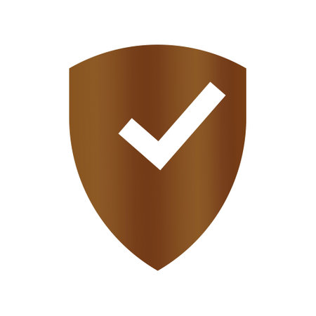 Shield with check mark icon. Security, protection, privacy concept. Vector illustrationのイラスト素材