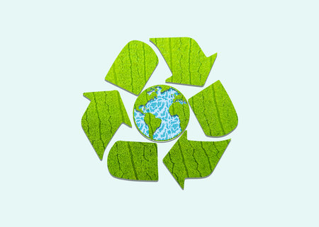 World Environment day concept 2024. Ecology concept. Save the planet. Ecosystem Restoration 2024 environment day concept green leaf background. illustrationの写真素材
