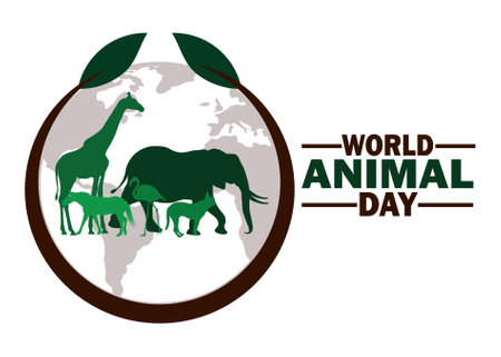 World Animal Day Concept. Vector Illustration Suitable for greeting card, poster and bannerのイラスト素材