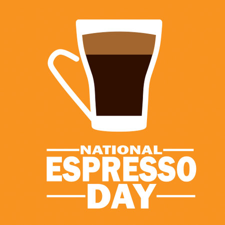 National Espresso Day. Vector illustration. Design element for poster, card, banner.のイラスト素材